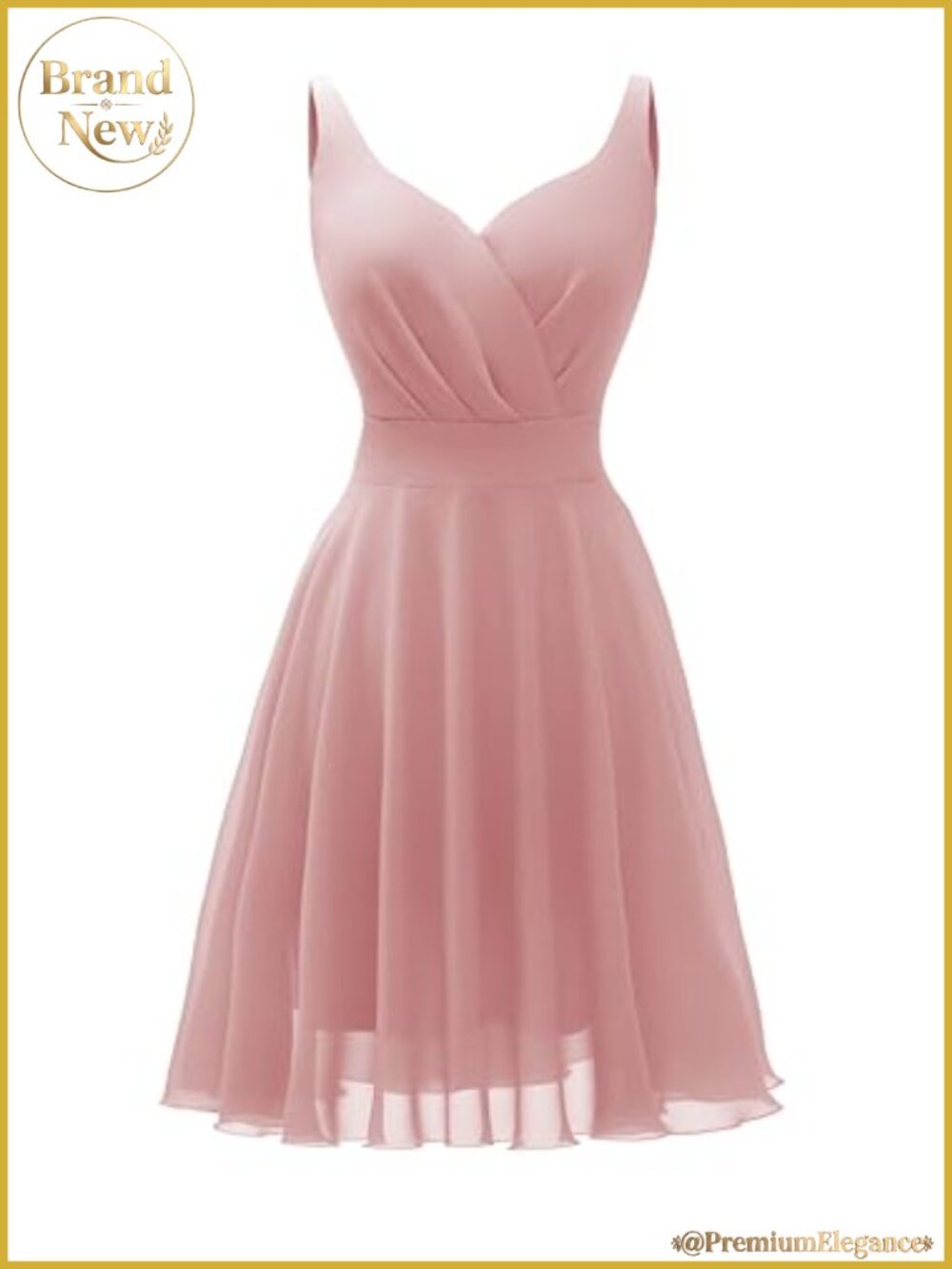 Chiffon V-Neck Cocktail Dress Sleeveless Swing Sundress